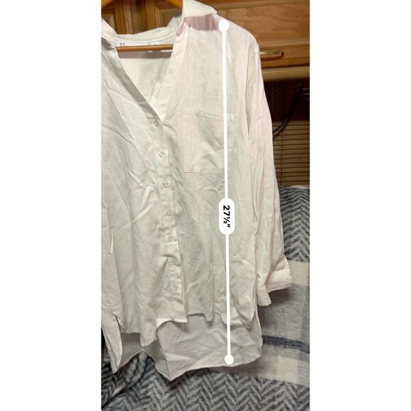 New York & Company Button Down Shirt White XL - Picture 7 of 7